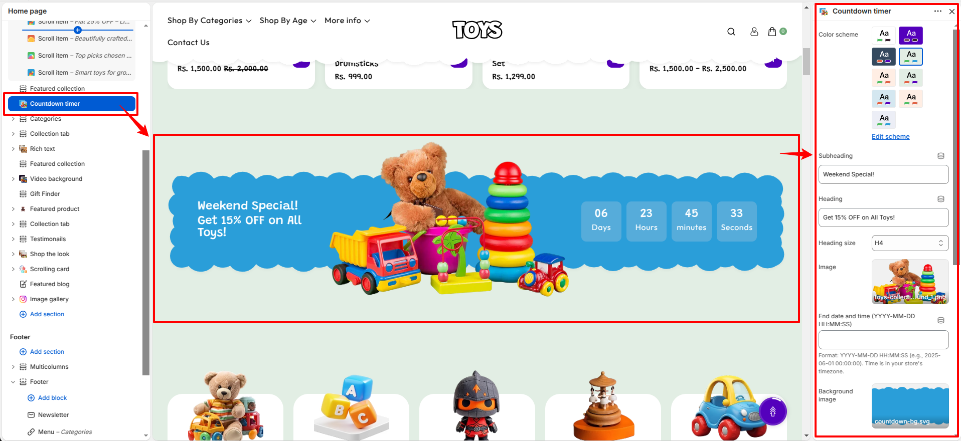 countdown-timer-settings