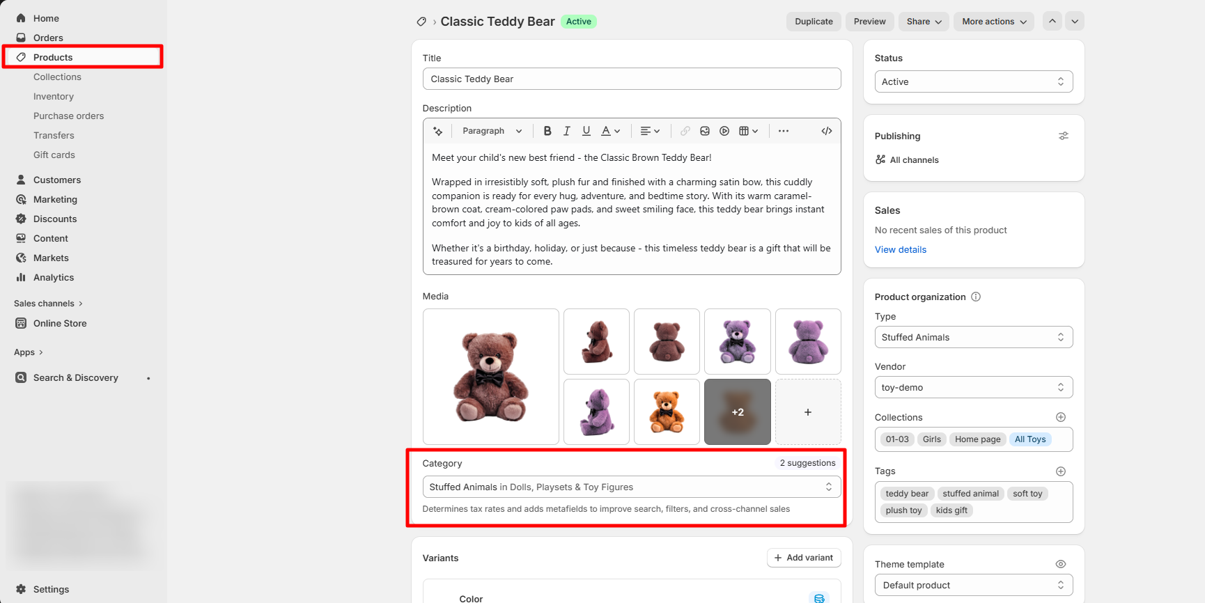 Assign Product Category