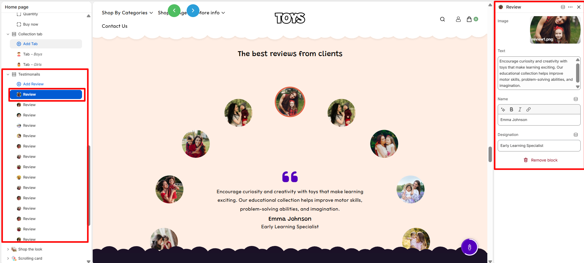 testimonials-block-settings