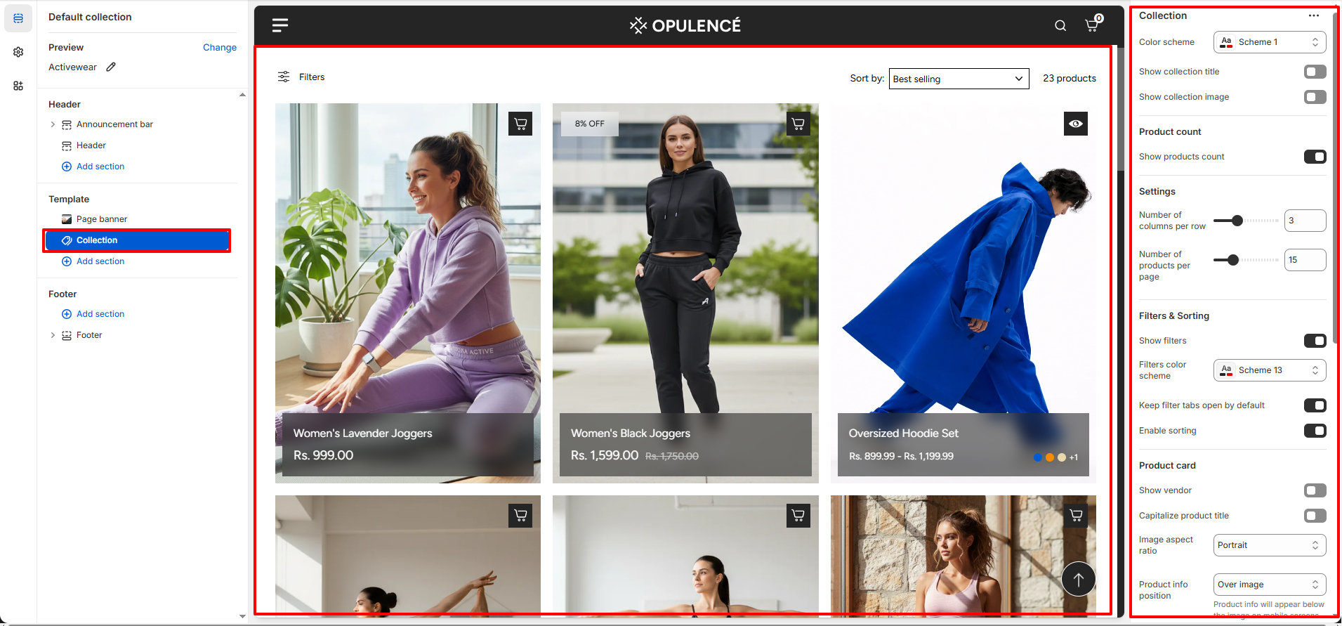 collection product grid layout